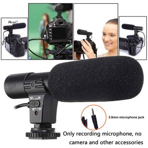 Stereo Recording Microphone Condenser Mic for DSLR Camera PC Computer Phone