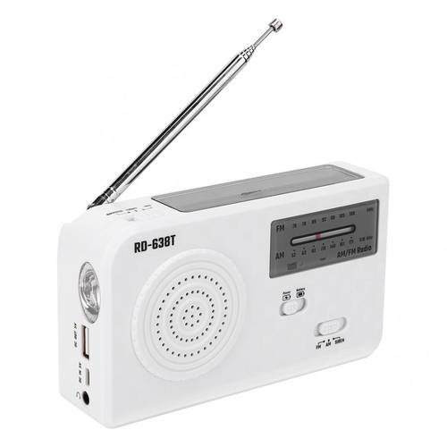 RD-638T Portable Solar Powered Hand Crank AM FM Radio Emergency with LED Flashlight Radio Emergency Radio