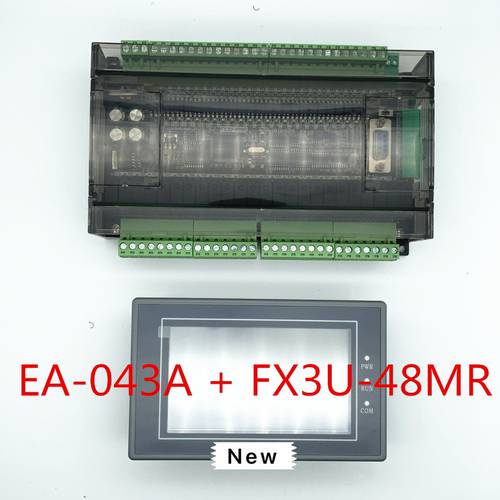 EA-043A HMI Touch Screen 4.3 inch + FX3U series PLC industrial control board with DB9 Communication line