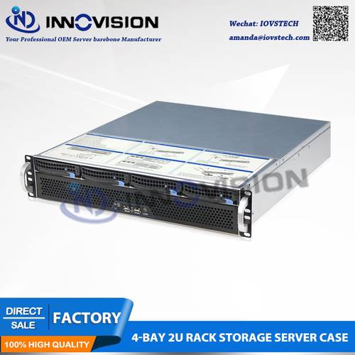 Flexible compact 2U server chassis L=400mm 4bays hotswap case for NAS/NVR