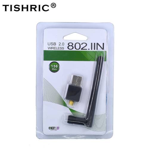 TISHRIC 150Mbps 802.11n/g/b USB WiFi Antenna Wireless Computer Network Card USB WiFi Adapter LAN Card For WindowsXP/7/8 Linux