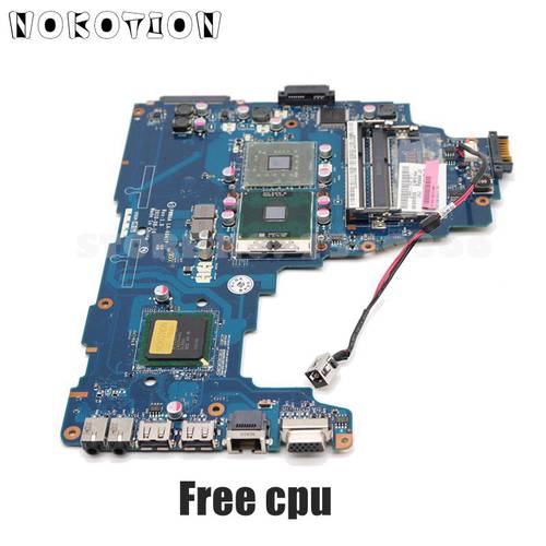 NOKOTION For Toshiba Satellite C660 Laptop Motherboard K000111590 PWWAA LA-6841P MAIN BOARD GL40 DDR3 Free CPU