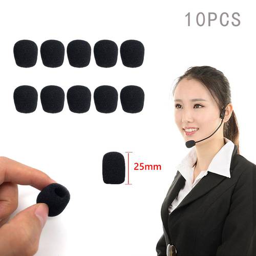 10pcs 25mm Soft Elastic Sponge Microphone Head Cover for Headset Sleeve Mic Support Dropshipping