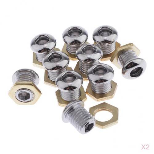 20x Badge Grommet Style Drum Air Vent Chrome For Bass Snare Tom Build 1/2