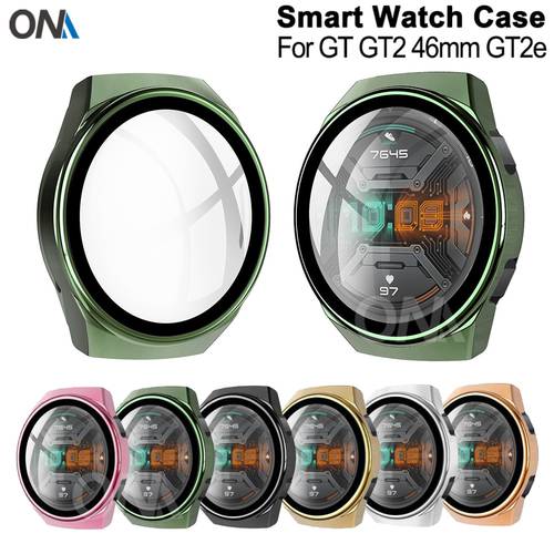 Case for Huawei Watch GT 2E GT2E GT2 GT 2 42mm 46mm Full Coverage Bumper Case Cover with Tempered Glass Screen Protector