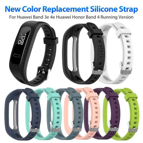 Rondaful Watch Band Silicone Wrist Strap For Huawei 3e 4e Smart Watchband For Huawei Honor Band 4 Running Version Bracelet Strap
