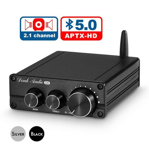 Nobsound HiFi Bluetooth 5.0 Home 2.1 Channel Mini TPA3116 Digital Power Amplifier Subwoofer Audio Amp Tone Control APTX-HD
