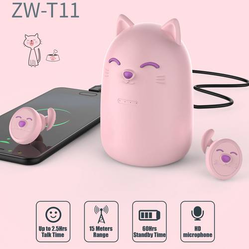 2022 Original Product Wireless Earphone Bluetooth5.0 Headset Cute Kitten Appearance Macaron Color 2000mAh Battery For Girl Women