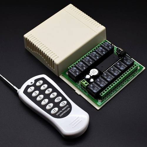 DC 12V 24V 12 Channel Relay Module Wireless RF Remote Control Switch Transmitter + Receiver
