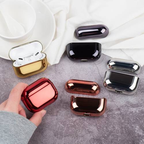 Protective Cover For AirPods Pro Case Protective Sleeve Plating Shockproof Earphones Coque For Air Pods Pro 2019 Hard PC Cases