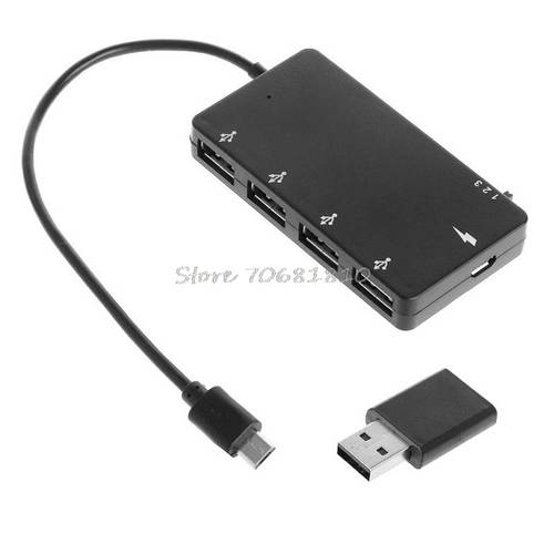 Micro USB OTG 4 Port Hub Power Charging Adapter Cable for Samsung Galaxy Phone