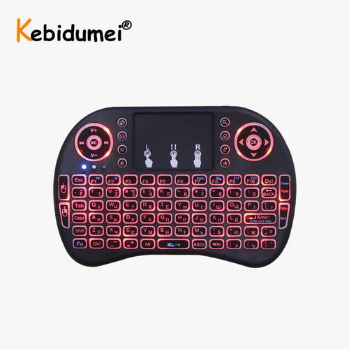 USB 2.4GHz Wireless Backlit i8 Keyboard Keyboard English Russian Language Touchpad Handheld Remote Control Android TV Box