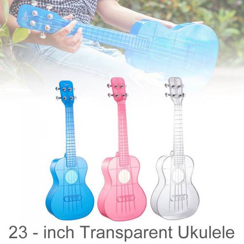 23 Inch 4 Strings Concert Ukulele Transparent PC Material Integral Unibody Lightweight Candy Colored Guitar