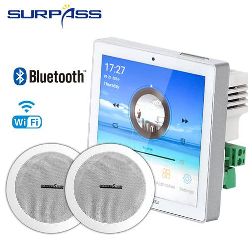 Surpass Audio WIFI Bluetooth-compatible Wall Amplifier With Ceiling Speaker Whole Set Package For Home Theater Music System