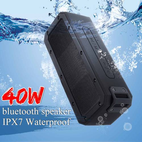 40W bluetooth 5.0 Speaker Column Portable Speaker IPX7 Waterproof Subwoofer with 360 Stereo Sound Outdoor Speakers Boombox