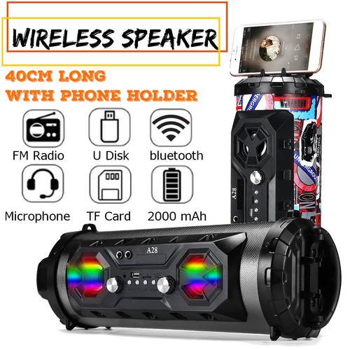 Colorful LED Light Portable bluetooth Speaker Powerful Wireless Outdoor Speaker Camping Party Subwoofer Surround Music Boombox