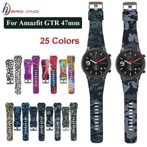 22mm Silicone Watchband Strap for Xiaomi Huami AMAZFIT Pace/GTR 47mm/Stratos 3 2 2S Smart Bracelet Sport Band Galaxy Watch 46mm