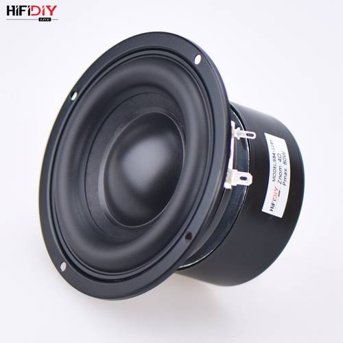 HIFIDIY AUDIO 4.5 inch 80W Round Woofer Speaker High power BASS Home Theater 2.1 Subwoofer Unit 2 Crossover Louspeakers SB4-116S