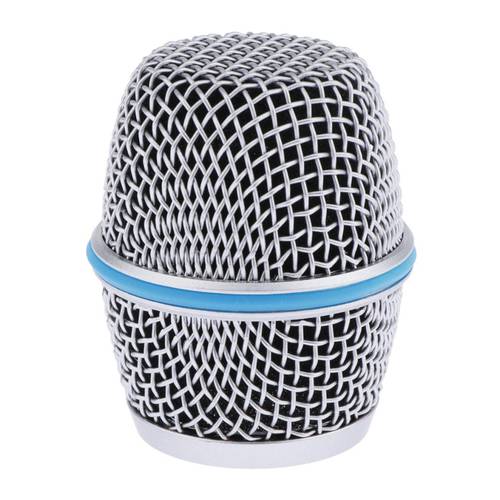 Replacement Blue Steel Mesh Microphone Grill Head Replacement Microphone Ball Head Mesh Grill DIY Parts Accessory BETA 87A