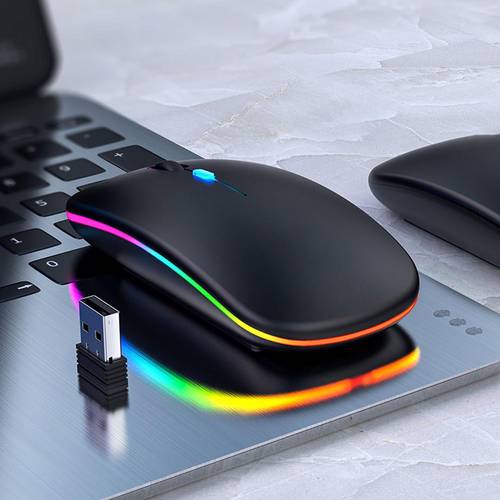 2.4G Wireless Bluetooth LED Mice USB Ergonomic Gaming Mouse for Laptop Computer Wireless Mouse Rechargeable Ergonomic Silent