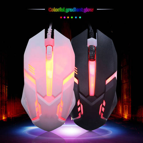 KISSCASE Gamer Wired Mouse Colorful Gradient Backlight LED Mouse USB Optical Ergonomic Gaming Mouse Computer Mouse For PC Laptop