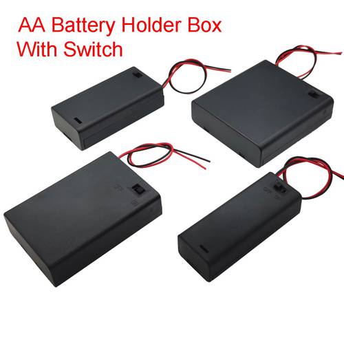 1/2/3/4 Slot AA Battery Case 1.5V/3V/4.5V/6V AA Battery Holder Box Storage Case With Switch
