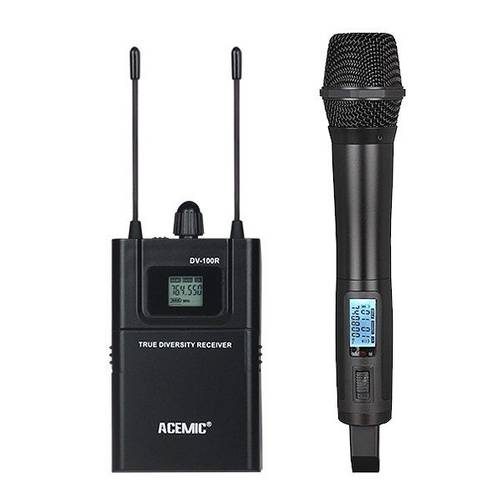 ACEMIC DV-100H DSLR/Camera wireless microphone system UHF True diversity Wireless handheld Microphone