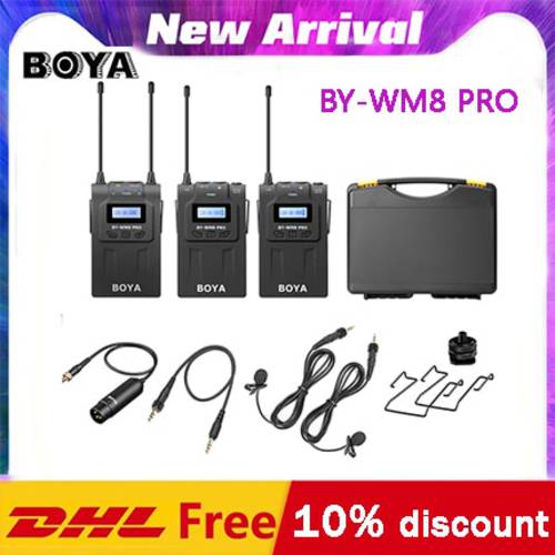 BOYA BY-WM8 Pro K1 K2 BY-WM4 pro UHF Dual Wireless Microphone Interview Mic for iPhone for pc DSLR Video Camera