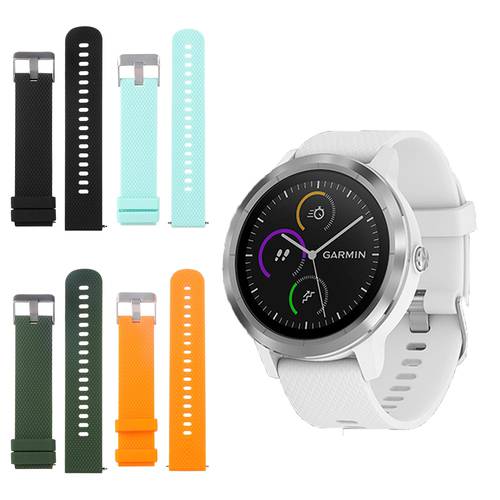 Classic Replacement Wristbands For Garmin Vivoactive 3 / Vivomove HR 20MM Silicone Watch Band Strap For Huami Amazfit Bip