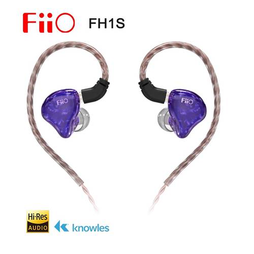 FiiO FH1s Knowles Bass Stereo Earphone 1BA 1Dynamic Hybrid HiFi Audio Hi-Res In-ear Earphone IEM 2pin/0.78mm Detachable Cables