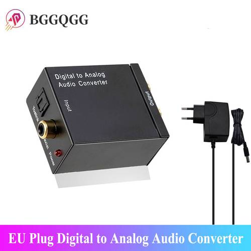 EU Plug Digital To Analog Audio Converter Output Optical Digital Stereo Audio SPDIF Coaxial To Analog DAC Aamplifier To RCA R/L