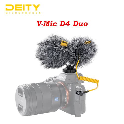 Deity V-Mic D4 Duo Dual Head Capsule Microphone Dual Cardioid Mic TRS 3.5MM for Vlog Video Studio DSLR Camera smart phone