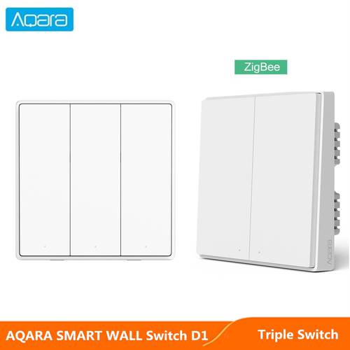 Aqara Smart Wall Switch D1 Zigbee Wireless Light Switch key with Neutral Fire Wire Triple for Xiaomi mijia smart home Mi Home