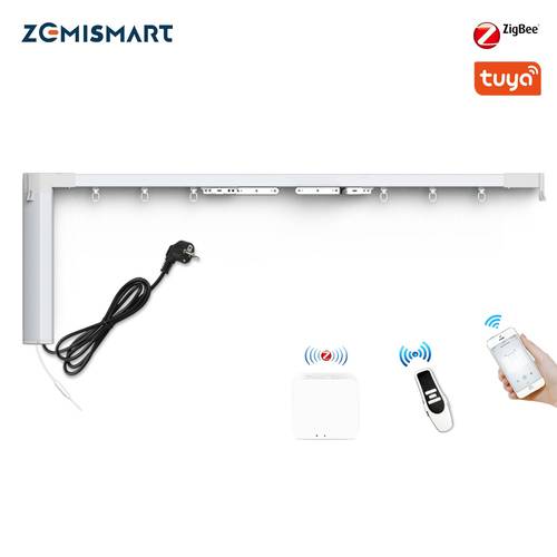 Zemismart Tuya Zigbee Curtain Track Alexa Echo Google Home Control via Smart Life SmartThings Electric Curtains