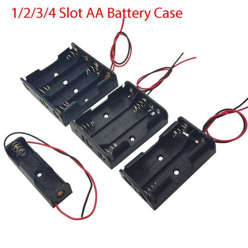 AA Size Power Battery Storage Case Box Holder Leads With 1 2 3 4 Slots shipping