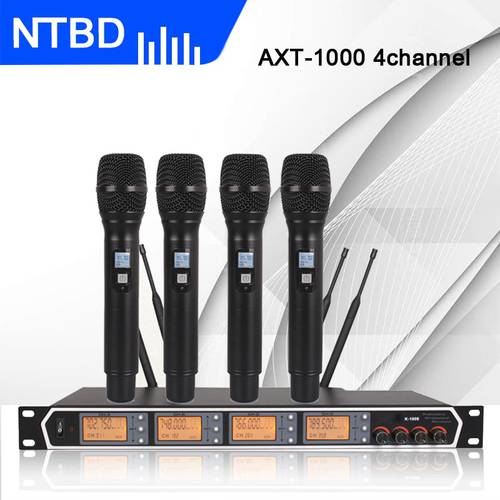 NTBD Hip Hop Stage Performance Conference Party AXT-1000 Professional Wireless Microphone Automatic Search Frequency 4 handheld
