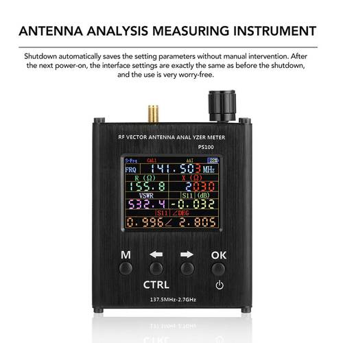 NEW PS100 N1201SA 140MHz-2.7GHz UV RF Vector Impedance ANT SWR Antenna Analyzer Meter Tester In Case D1-005