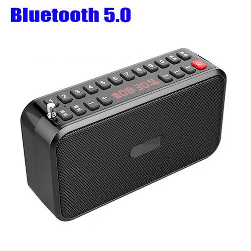 With Two 18650 Battery Mini Bluetooth 5.0 Bass Speakers Hands-free Call Sound Recorder FM Radio TF USB Play Support Earphone