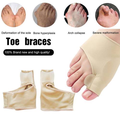 2Pcs=1Pair Toe Separator Hallux Valgus BCorrector Orthotics Feet Bone Thumb Adjuster Correction Pedicure Sock Straightener