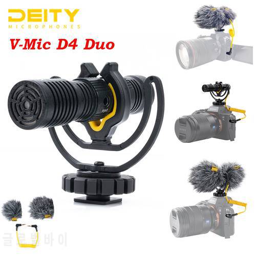 Deity V-Mic D4 Duo Dual Capsule Microphone Head Dual Cardioid Mic TRS 3.5MM for Vlog Video Studio DSLR Camera smart phone