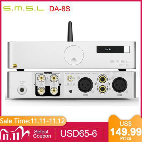 SMSL DA-8S Desktop High Performance Digital Power Amplifier full balanced design support RCA/XLR/BT input