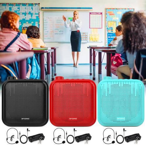 Gosear 12W 1200mAh Portable Voice Amplifier Mini Multifunctional Personal Voice Speaker with Microphones for Teachers Speech