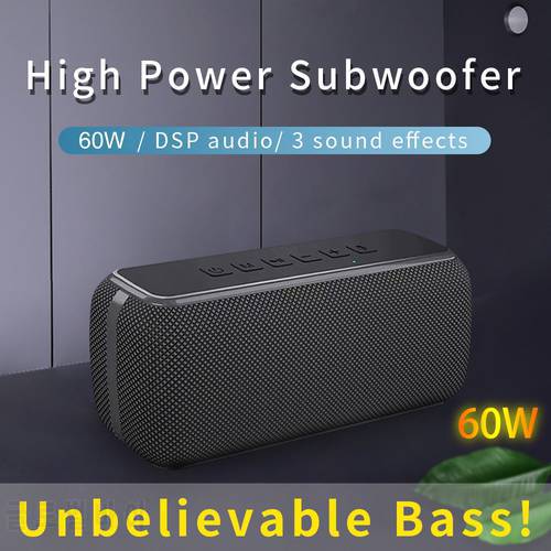 60w Portable Bluetooth Speaker Caixa De Som Portatil Waterproof Outdoor Bass Subwoofer Loudspeaker Parlantes Alta Potencia TWS