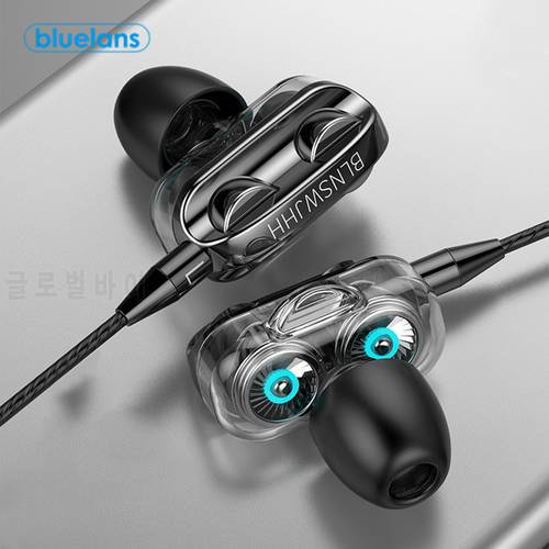 Dual Drive 6D Stereo Wired Earphone Universal In-Ear Heavy Bass Stereo Wired Earphones Sports Gaming Headsets with Mic For Phone
