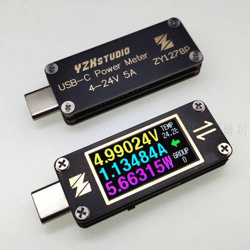 YZXSTUDIO Mini USB-C PD Tester Voltage Current Ripple Oscilloscope Type-C Meter ZY1278E