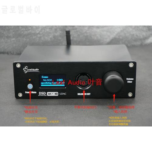 Dual ES9038Q2M fully balanced amp audiophile DAC audio decoder DSD512 XMOS Bluetooth 5.0 LDAC ES9038
