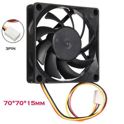 Binmer Quiet 7cm/70mm/70x70x15mm 12V Computer/PC/CPU Silent Cooling Case Fan For Radiator Mod Hot 18Jan29