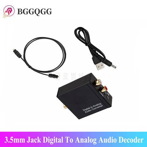 3.5mm Jack Digital To Analog Audio Decoder USB DAC Toslink Coaxial Optical Fiber Digital To Analog Stereo Audio RCA Converter