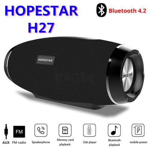Hopestar wireless column bluetooth speaker FM radio USB Mp3 music boombox Column Wireless outdoor Portable bluetooth speaker