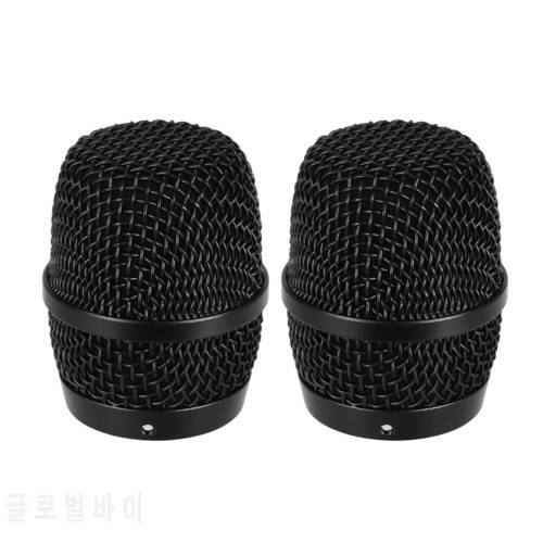 2pcs Metal Mic Mesh Grille Replacement with Interior Foam Windscreen Pop Filter with BBS K100/K200/K300/4100/4500 Wireless Mic